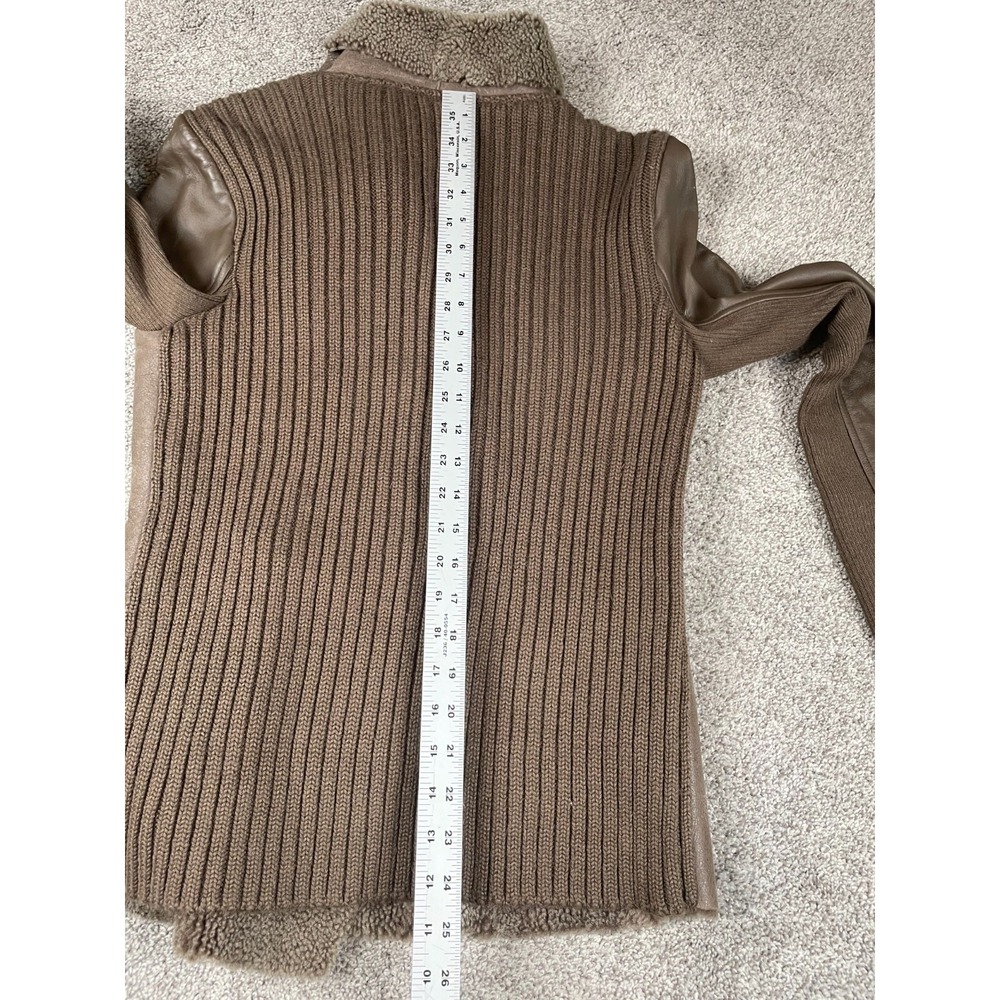 Emu Jacket Womens Small Sweater Moto Sheepskin Wool Australia Full Zip Stretch - Picture 6 of 8